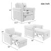 3-in-1 Sofa Bed Chair, Convertible Sleeper Chair Bed,Adjust Backrest Into a Sofa,Lounger Chair,Single Bed,Modern Chair Bed Sleeper for Adults,White(Ol