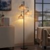 Boho Rattan Floor Lamp - Standing Lamps for Living Room  Dimmable Floor Lamp with Cage Shade, Industrial Farmhouse Floor Lamps Rustic Floor Lamps Vint