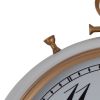 20 Inch Modern and Vintage Metal Wall Clock, Gear Design, White