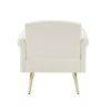 OFF WHITE velvet armchair with metal legs