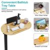 Bath Tub Tray Table, Liftable Freestanding Bamboo Bath Tray Caddy for Tub Against Wall, Bath Table Tray Tub Shelf Bathroom Organizer Shelf for Luxury