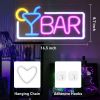1pc LED Bar Neon Sign, USB & Batteries Powered Neon Light, Letters Decorative Night Lights For Bedroom Wedding Birthday Party Game Room Home Wall Deco