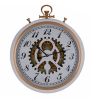 20 Inch Modern and Vintage Metal Wall Clock, Gear Design, White