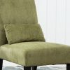 Pisano Contemporary Chenille Fabric Armless Accent Chair with Pillow, Green