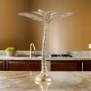 16 Inch Tall Artisan Candle Holder Inspired by A Palm Tree, Iron, Gold