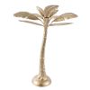 16 Inch Tall Artisan Candle Holder Inspired by A Palm Tree, Iron, Gold