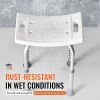 VEVOR Shower Chair, Adjustable Height Shower Stool with Built-in Handles, Shower Seat for Inside Shower or Tub, Non-Slip Bench Bathtub Stool Seat for