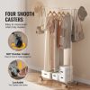 VEVOR Clothes Rack with Wheels, Heavy Duty Clothing Garment Rack with Hanging Rod and Bottom Storage Area, Adjustable Length Clothing Rack, 2 Lockable