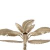 16 Inch Tall Artisan Candle Holder Inspired by A Palm Tree, Iron, Gold