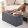 Folding Storage Ottoman Bench, Ottoman Foot Rest, End of Bed Bench, Storage Chest, for Living Room, Bedroom, Entryway, 43 Inches, Gray