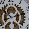 20 Inch Modern and Vintage Metal Wall Clock, Gear Design, White