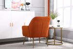 Modern Mid Century Chair velvet Sherpa Armchair for Living Room Bedroom Office Easy Assemble(ORANGE)