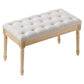 VEVOR Upholstered Bench, 16"W Ottoman Bench, End of Bed Bench with Foam Padded Cushion and Rubberwood Legs, Tufted Footrest Stool Entryway Bench for D