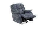 Man Wah Calgary Manual Upholstered Swivel Recliner, Slate