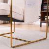 2 Chairs in 1 Box, Upholstered Hanging Armchair with Arm PocketsMetal frame, gold-plated craftsmanship, crushed foam cushions and skin-friendly woven
