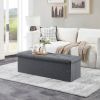 Folding Storage Ottoman Bench, Ottoman Foot Rest, End of Bed Bench, Storage Chest, with Flipping Lid, for Living Room, Bedroom, Entryway, 47 Inches, G