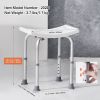 VEVOR Shower Chair, Adjustable Height Shower Stool with Built-in Handles, Shower Seat for Inside Shower or Tub, Non-Slip Bench Bathtub Stool Seat for