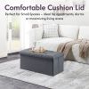 Folding Storage Ottoman Bench, Ottoman Foot Rest, End of Bed Bench, Storage Chest, for Living Room, Bedroom, Entryway, 30 Inches, Gray