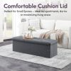 Folding Storage Ottoman Bench, Ottoman Foot Rest, End of Bed Bench, Storage Chest, with Flipping Lid, for Living Room, Bedroom, Entryway, 47 Inches, G