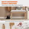 VEVOR Upholstered Bench, 16"W Ottoman Bench, End of Bed Bench with Foam Padded Cushion and Rubberwood Legs, Tufted Footrest Stool Entryway Bench for D