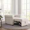 3-in-1 Sofa Bed Chair, Convertible Sleeper Chair Bed,Adjust Backrest Into a Sofa,Lounger Chair,Single Bed,Modern Chair Bed Sleeper for Adults,White(Ol