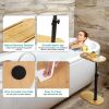 Bath Tub Tray Table, Liftable Freestanding Bamboo Bath Tray Caddy for Tub Against Wall, Bath Table Tray Tub Shelf Bathroom Organizer Shelf for Luxury