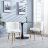 Modern WHITE dining chair(set of 2 ) with iron tube wood color legs, shorthair cushions and comfortable backrest, suitable for dining room, living roo