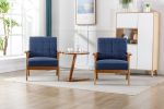 Accent Chairs Set of 2 with Side Table, Mid Century Modern Accent Chair, Wood and Fabric Armchairs Side Chair, Lounge Reading Comfy Arm Chair for Livi