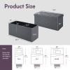 Folding Storage Ottoman Bench, Ottoman Foot Rest, End of Bed Bench, Storage Chest, for Living Room, Bedroom, Entryway, 30 Inches, Gray