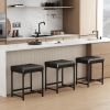 2 Pack Vanity Stool Chair, Makeup Stool, Faux Leather Vanity Stool, Modern Foot Stool for Vanity Makeup, Living Room, Bedroom and Entryway, Barstools