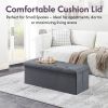 Folding Storage Ottoman Bench, Ottoman Foot Rest, End of Bed Bench, Storage Chest, for Living Room, Bedroom, Entryway, 43 Inches, Gray