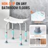 VEVOR Shower Chair, Adjustable Height Shower Stool with Built-in Handles, Shower Seat for Inside Shower or Tub, Non-Slip Bench Bathtub Stool Seat for