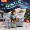 VEVOR Toddler Chair, Kids Armchair Comfy, Toddler Couch Sofa Bed Glow in The Dark, Kids Chair Seat Playroom Furniture for Kids Girls & Boys, Grey
