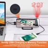Projection Alarm Clock LED Digital Alarm Clock with Dual Alarms Snooze Function 6 Dimmer 7.7in Mirror