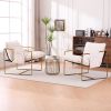 2 Chairs in 1 Box, Upholstered Hanging Armchair with Arm PocketsMetal frame, gold-plated craftsmanship, crushed foam cushions and skin-friendly woven