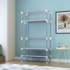 Portable Clothes Closet Rolling Door Wardrobe with Hanging Rack Non-Woven Fabric Storage Organizer with Three Drawer Boxes No-Tool Assembly - 67in*35.
