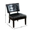 Blended Leather Tufted Accent Chair with Oversized Seating, Ivory