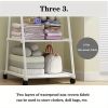 Stainless Steel Rolling Garment Rack with 2-Tier Shelves and 2 Hooks, Portable Metal and Plastic Clothes Organizer, Multipurpose Home Office Clothing