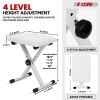 5 Core Keyboard Bench X Style Piano Stool Padded Adjustable Keyboards Chair - KBB 02 WH