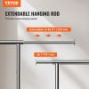 VEVOR Clothes Rack with Wheels, Heavy Duty Clothing Garment Rack with Hanging Rod and Bottom Storage Area, Adjustable Length Clothing Rack, 2 Lockable