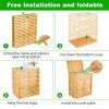 Bamboo Laundry Hamper with Lid â€“ Foldable Clothes Basket with 2-Section Removable Liner Bag, Space-Saving Laundry Sorter for Bathroom, Bedroom, and