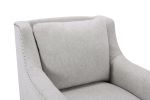 60Â°Swivel Accent Chair, Lounge Sofa with Nail Trim, Living Room Chairs,Bedroom Chair, Vanity Chair, Nursery Glider, Swivel Barrel Chair