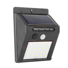 Solar Light 20 LEDs Outdoor PIR Motion Sensor Lights (Color: Black)