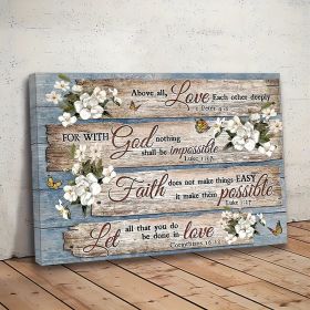 1 Piece Wood Frame Canvas Painting, Christian Bible Verses Country Inspirational Bible Verses Flower Picture Wall Art Print For Home Decor, Livin (Option: 24X18inch)
