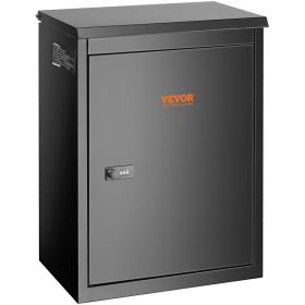 VEVOR Package Delivery Boxes For Outside , Galvanized Steel Wall Mount Mailbox With Coded Lock, Anti-Theft Baffle, IPX3 Waterproof Lockable Large (Color: Black)
