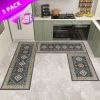 Kitchen Rug Sets 3 Piece with Runner Non Slip Kitchen Rugs and Mats Washable Kitchen Mats for Floor Thick Kitchen Floor Mat Carpet Runner Rugs for Hal