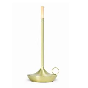 Modern Luxury Hotel Wireless Cordless Table Lamp Rechargeable Restaurant Led Candlelight Dinner Table Lamp (Color: Gold)