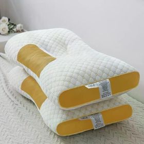 Buy 1 and get 1 free, a total of 2 soft knitted massage neck pillows - adjustable ergonomic correction contour support, high-quality pillow core, deta (Color: Yellow)