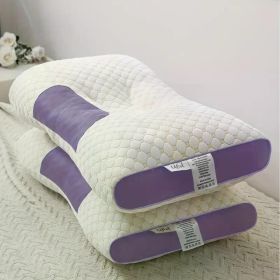 Buy 1 and get 1 free, a total of 2 soft knitted massage neck pillows - adjustable ergonomic correction contour support, high-quality pillow core, deta (Color: Purple)