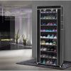 1 Large Capacity 10-Tier Non-Woven Shoe Rack, Space-Saving, Tall & Narrow, Movable for Dust Removal, Stable Structure, Multi-Color, Closet Storage Uni